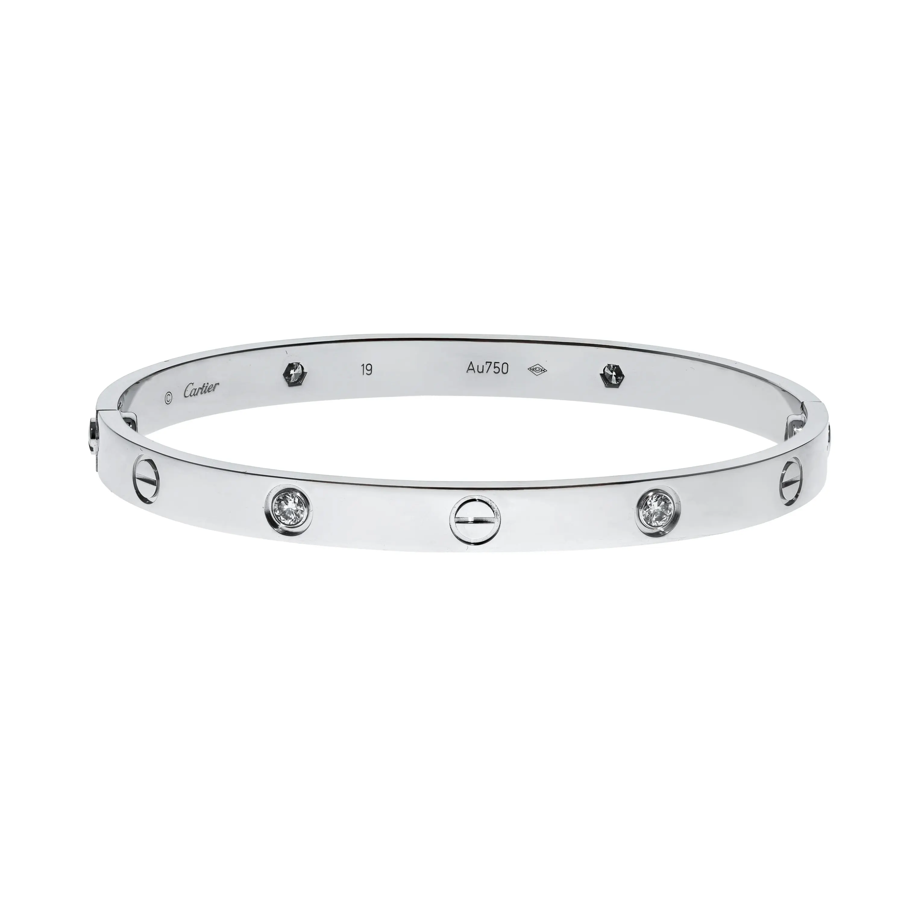Pre-owned Cartier Love Bangle Bracelet Size 19
