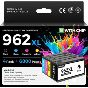 962XL Ink Cartridges Combo 4-Pack High Yield  for  962XL 962 Ink Compatible with OfficeJet 9012 Pro 9010 9014 9015e 9016 9018 9019 9020 9022 9025 9028e Printer Black Cyan Magenta Yellow