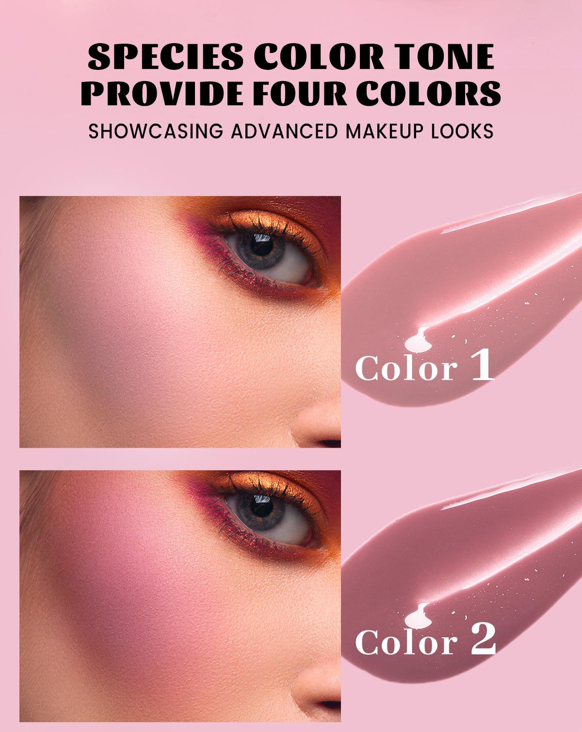 Liquid Blusher For Cheeks - Velvet Texture  Matte Multi-Color Long-Lasting & Easy To Blend Moisturizing Brightening Natural Cosmetics