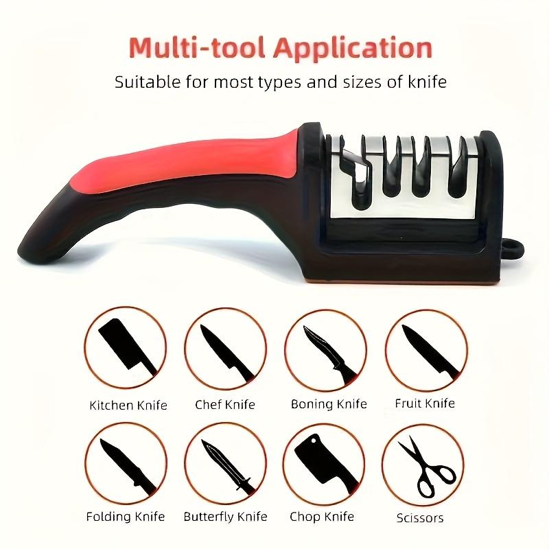 Level 4 Professional Knife Sharpener - Easy to manually sharpen tool, suitable for home use, easy to sharpen - High quality PP and TPR body, durable and long-lasting