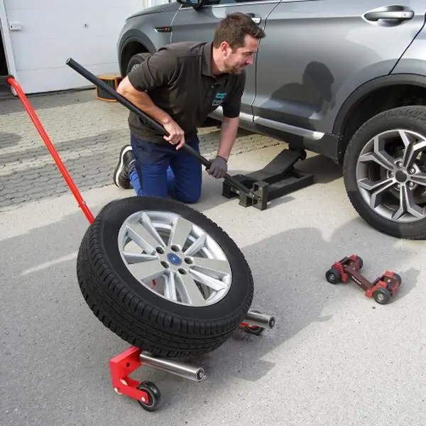 Heavy Duty Wheel Dolly, Adjustable Rolling Tire Dolly, 330 LBS Capacity, Fits Tires from 6.5 to 31.5 Inches