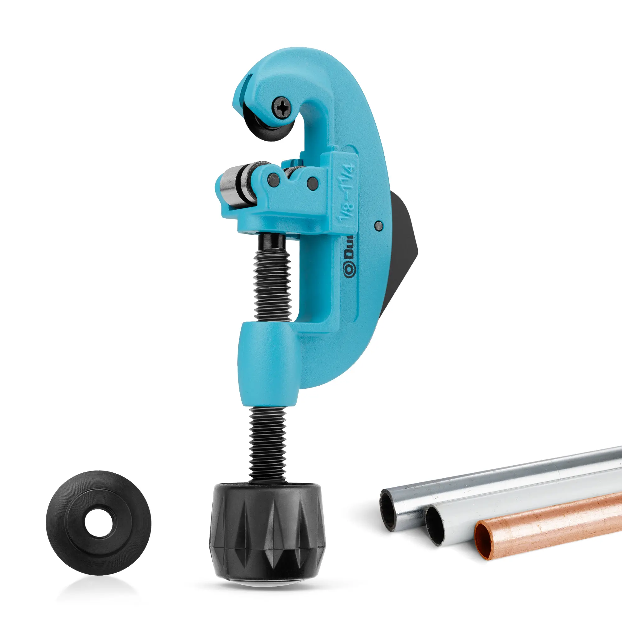 #fathersdaygift DURATECH Tubing Cutter 1/8"-1-1/4", Copper, Aluminum, Brass and Plastic Tubing Quick-Acting Cutter, With Replacement Wheel and Reamer