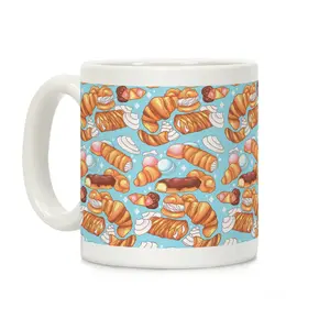 [Sale Up to 50% ] Penis Pastries Pattern Coffee Mug,  11 oz or 15 oz Ceramic Drinkware with Large Handles, Printed in the USA