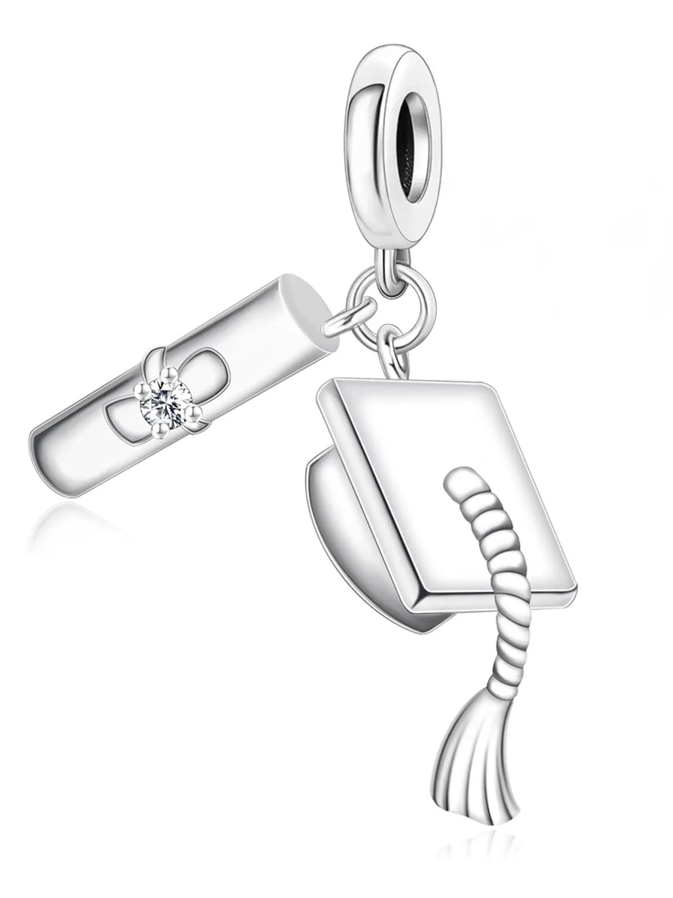Silver Color Copper Charm Pendant, Minimalist Pop Art Design, Perfect Gift for Friends & Students, Ideal for Graduation Season