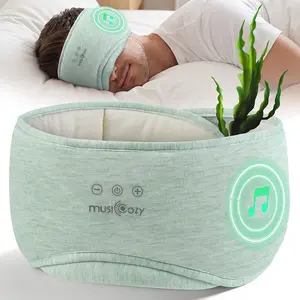 LC-dolida Eco-Friendly Bluetooth Sleep Mask – Made from Natural Seaweed Fiber Cotton, Sustainable & Biodegradable, Hypoallergenic Gentle on Skin, Ultra-Soft Breathable, 14H Battery, Total Blackout. Pure Comfort, Pure Nature.