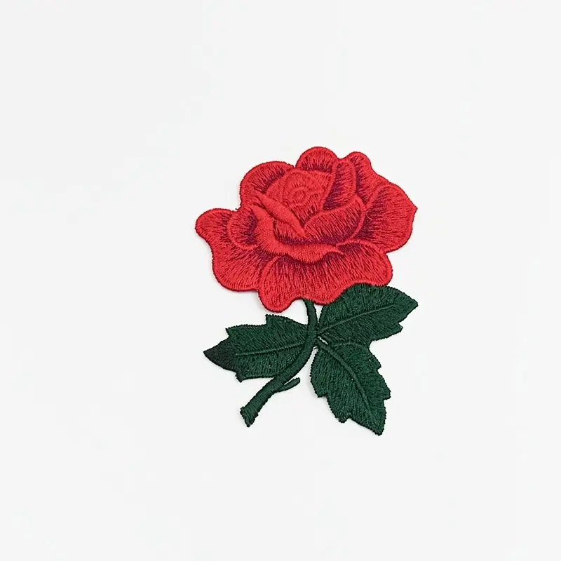 4pcs Embroidered Patches Rose Flower Embroidery Patches Small Applique for Bag Jeans Clothing DIY