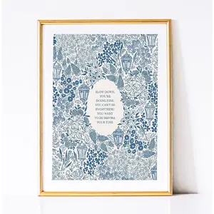 Slow Down You're Doing Fine | Billyy Joel, Vienna Wall Art | Vintage CUSTOM COLOR Aesthetic Poster No Frame Decor Room