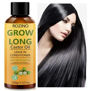 Rozino Long-Lasting Castor Oil No-Rinse Hair Conditioner, Nourishing Cleansing Moisturizing Anti-Oil, Deep Repair for Damaged Dry Split Ends