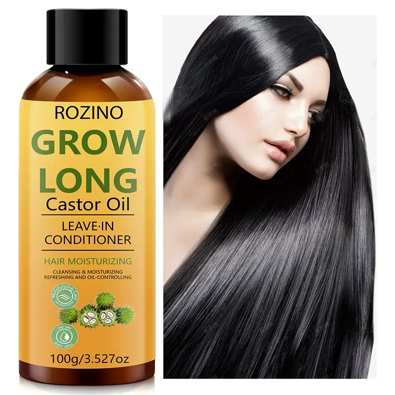 Rozino Long-Lasting Castor Oil Keratin No-Rinse Hair Conditioner Daily Hydrating Conditioner, Nourishing Cleansing Moisturizing Anti-Oil, Intensive Deep Repair for Damaged Dry Split Ends, Hydrate