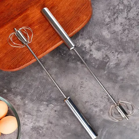 2-Pack Manual 4-Speed Egg Whisk Blending Set - Battery-Free Kitchen Utensil with Lightweight Ergonomic Handle, Compact Eco-Friendly Design, 2pack for Tasks, Egg-Beat Capability & 2-Pack Convenience