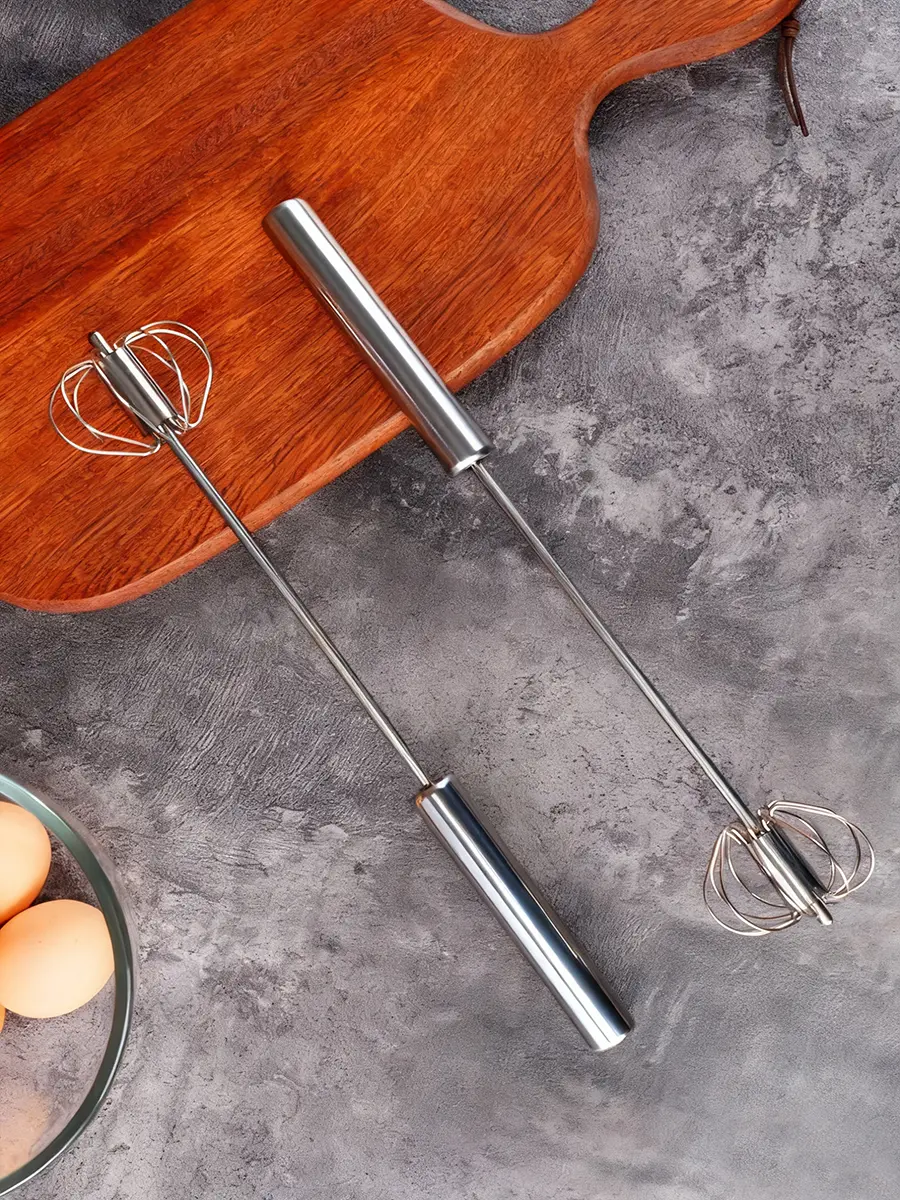 2-Pack Mini Manual 4-Speed Egg Beater & Blending Set, Battery-Free Kitchen Gadgets, Lightweight Ergonomic Handle, Compact Eco-Friendly Kitchen Utensils for Versatile Use