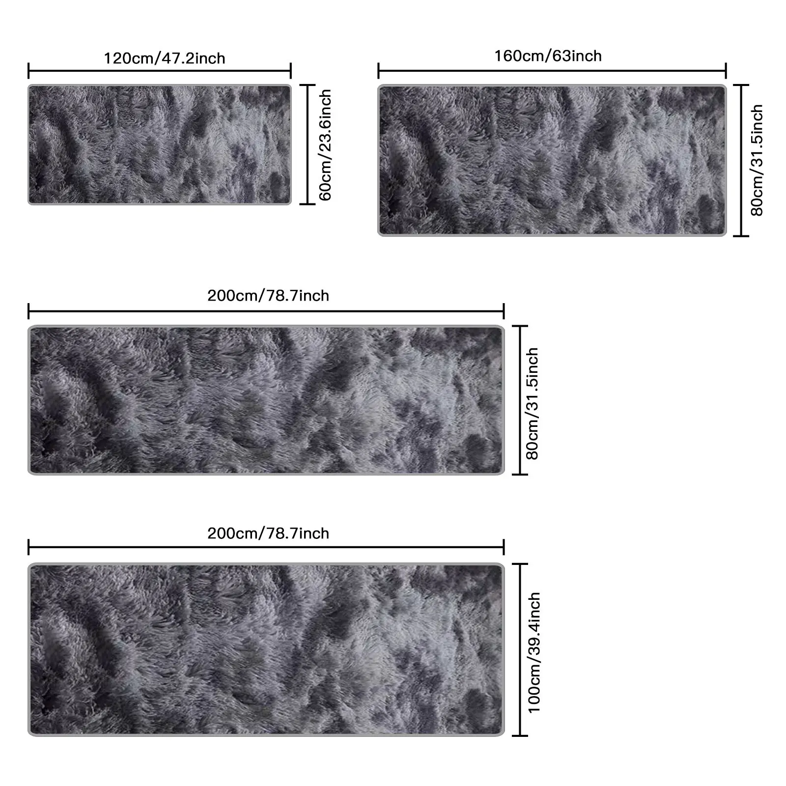 Solid Color Polyester Soft Fluffy Rug - Stain Res, Decorative Modern Shaggy Floor Mat for Bedroom, Home Decor, Rugs for Bedroom
