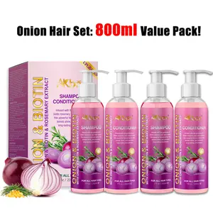AKban Onion Rosemary & Biotin Shampoo & Conditioner Set (400ml+400ml) - Paraben-Free Formula for Hair Strengthening, Moisturizing & Growth, Suitable for All Hair Types