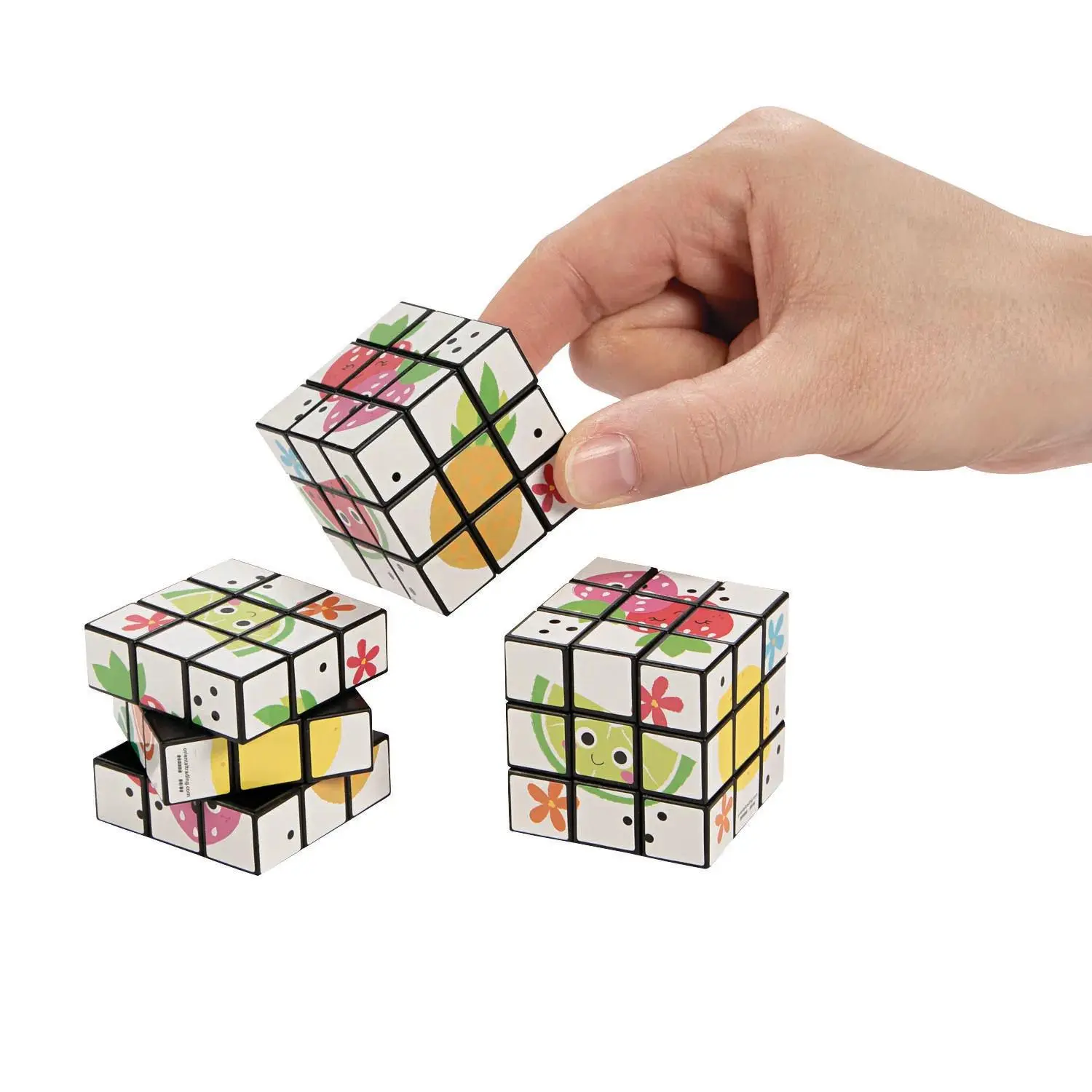 Fun Fruit Mini Puzzle Cubes - 12-Pc Kids' Puzzle Game, Ideal for Classroom Prizes, Party Favors, Community Events