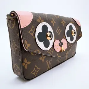 Pre-owned Louis Vuitton leather Crossbody Bags Limited Edition Monogram Canvas Valentine Dog Pochette Felicie Bag