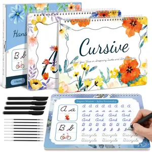 Grooved Cursive Handwriting Workbook for Kids & Adults,Magic Reusable Grooved Cursive Handwriting Practice Guided Tracing with Disappearing Ink,Cursive Writing Practice Book with Words Letters Quotes