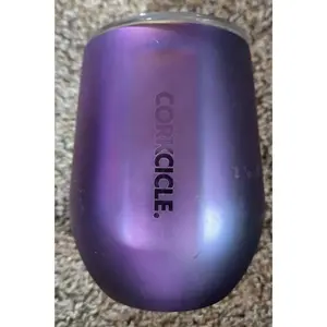 Corkcicle Iridescent Purple Stemless Wine Glass With Lid 12oz