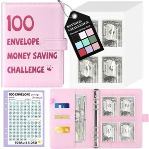 100 Envelopes Money Saving Challenge A5 Binder Savings Challenges Book with Envelopes & Reusable Tracker Save $5050 in Fun & Motivating Way