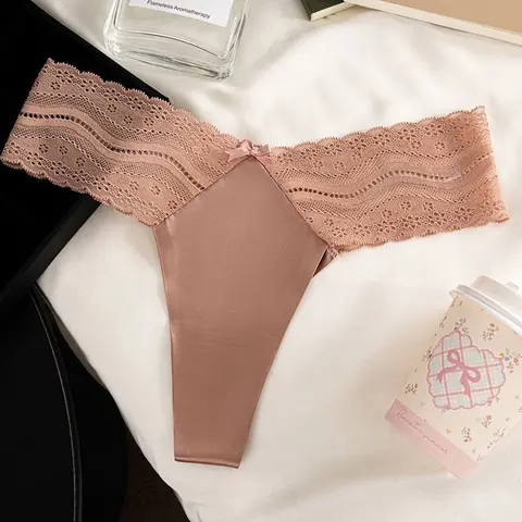 Women's Floral Lace Bow Scallop Sheer Knicker,ComfyBreathable Cozy Panties for Daily Wear, Women'sFallUnderwear Bottoms, Back-to-schoolClothing,Womenswear Clothes, Girlfriend Gift BundleGifts forHer, Lingerie for Women, Women Underwear