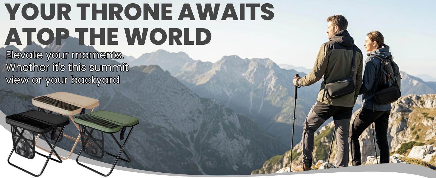 Ultralight Portable Collapsible Stool – Folding Chair with Storage Pouch, Convertible Satchel for Hands-Free Carry, Supports Up to 265 Lbs, Ideal for Hiking, Fishing, Camping & Music Festivals