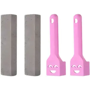 2 Pack Floating Stone Sticks with Handle, Toilet Cleaning Brush, Grout Cleaner, Remove Calcium Deposits, Rust Remover, Bathroom Kitchen Tools