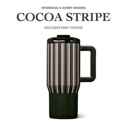 HydroJug Coffee Traveler 20 oz - Leak-Resistant, Ceramic-Lined Insulated Travel Coffee Mug for Hot or Cold Drinks with Flip Lid & Handle, Dishwasher Safe Coffee Tumbler