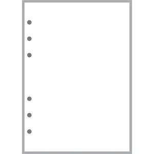 B6 Size Blank Sheets, Sized and Punched for 6-Ring B6 Notebooks by Filofax and Others. Sheet Size 4.9" x 6.9" (125mm x 176mm)