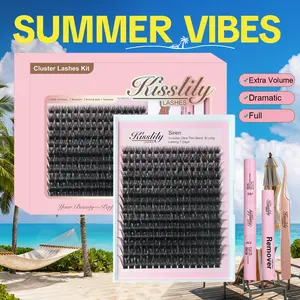 Siren | Kisslily 100D Dramatic Fluffy Lash Clusters Kit I Mega Volume Lashes, D-Curl, DIY Ultra Soft Eyelashes Extension Individual lashes, Waterproof Long Lasting bond seal remover Makeup #Summervibes
