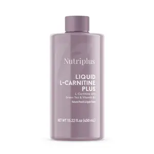 Nutriplus Liquid L-Carnitine Plus 450ml Bottle with Peach & Green Apple Flavor for Energy Boost and Post-Workout Recovery