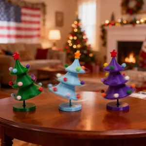 (3pcs) 3D printed sensory expansion kneading fun,DIY Christmas tree, new stress-relieving sensory rotating spiral Christmas tree