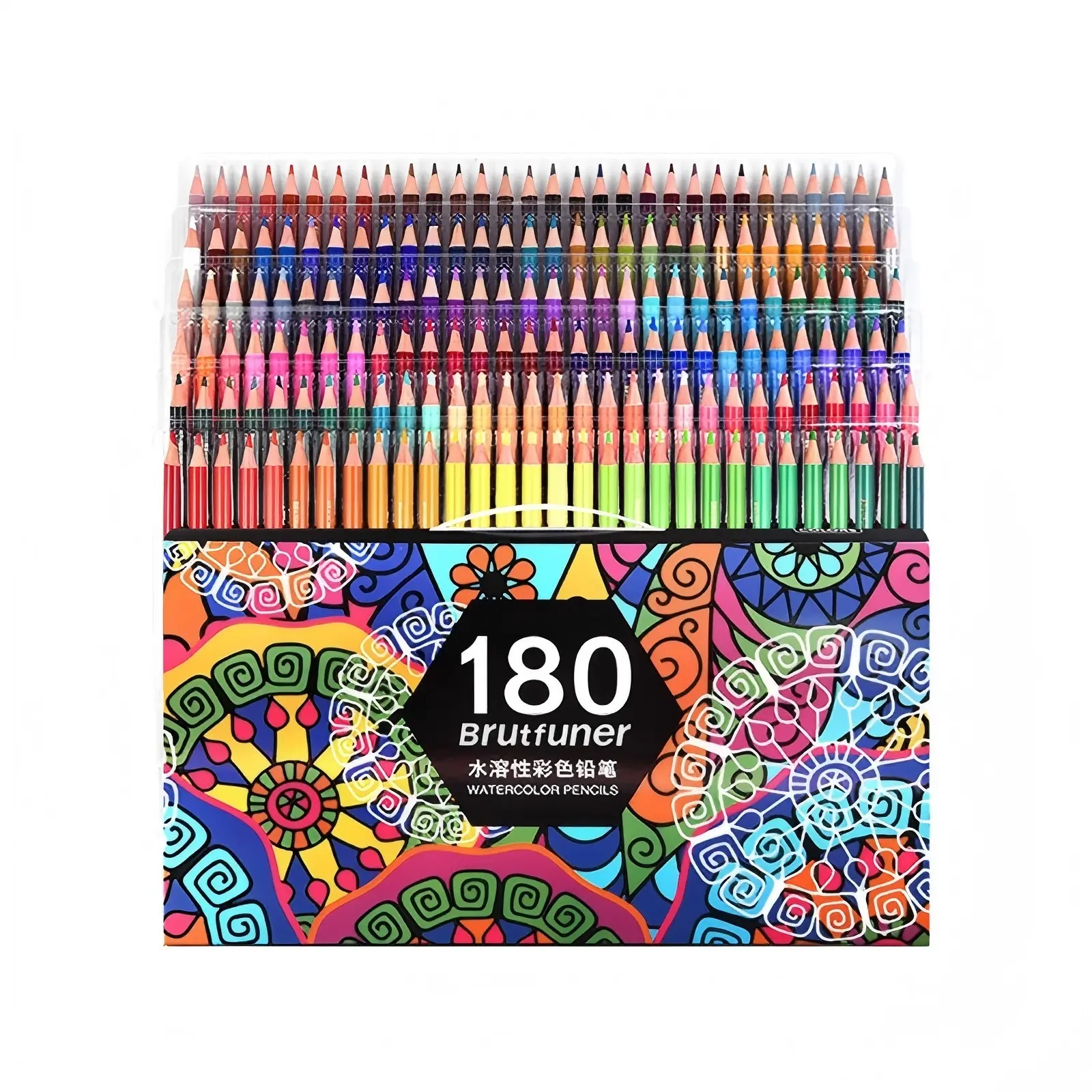 180 Watercolor Pencils, 180 Colors, Blendable Wet or Dry, Ideal for Coloring Books and Art