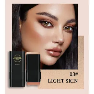 2-in-1 Makeup Concealer Foundation Stick with Non-Removable Built-in Applicator, Flawless Smooth Blend Coverage, Luminous Silk Liquid & Solid Paste for Daily Cosmetic Use Flawless Smooth