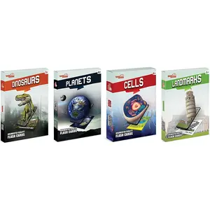 Jumbo Classroom 16 Pack - 4 packs each of our Dinosaurs, Cells, Planets and Landmarks 4D Augmented Reality Flash Cards