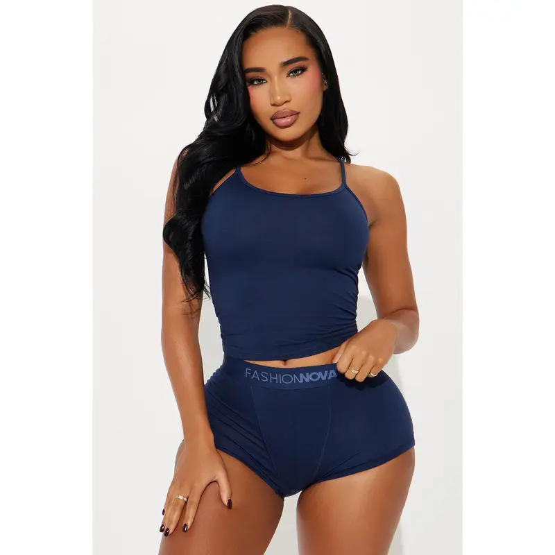 FN Mood PJ Boxer Short Set - Navy