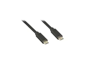 Nippon Labs 1.5 ft. USB Type C 3.1 Gen 2 Male to Male Cable, 10G, 3A, Black, 0.5m, Type-C cable