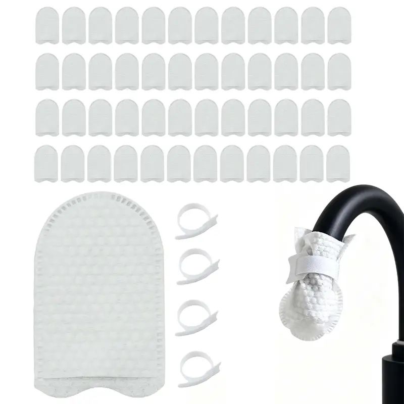 50 Packs Faucet Water Filter Bag, Kitchen Sink Water Purifier Mesh Filter Strainer, Universal Reusable Cotton Filter Net Pouch for Household Tap Water