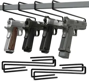 Handgun Hanger - Original Gun Safe Pistol Hanger - Organizer Hooks for Safe, Shelf, Rack, Cabinet or Display - Vinyl Coated Steel - Fits Calibers Over .22
