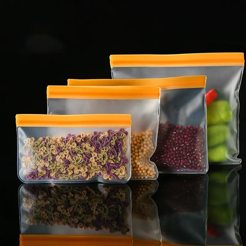 Colorful EVA Food Storage Bags Thickened Plastic Reusable Refrigerator Food Storage Bags, Sandwich Bags, for Lunch, Salad, Fruit Travel
