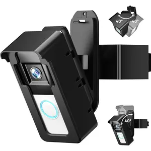 Video Doorbell Mount for Ring/Blink,  2025 Upgrade Doorbell Camera Mount with Triple-Direction Adjustment Design, No Drill Angle Holder Accessories for  Apartment (Black)