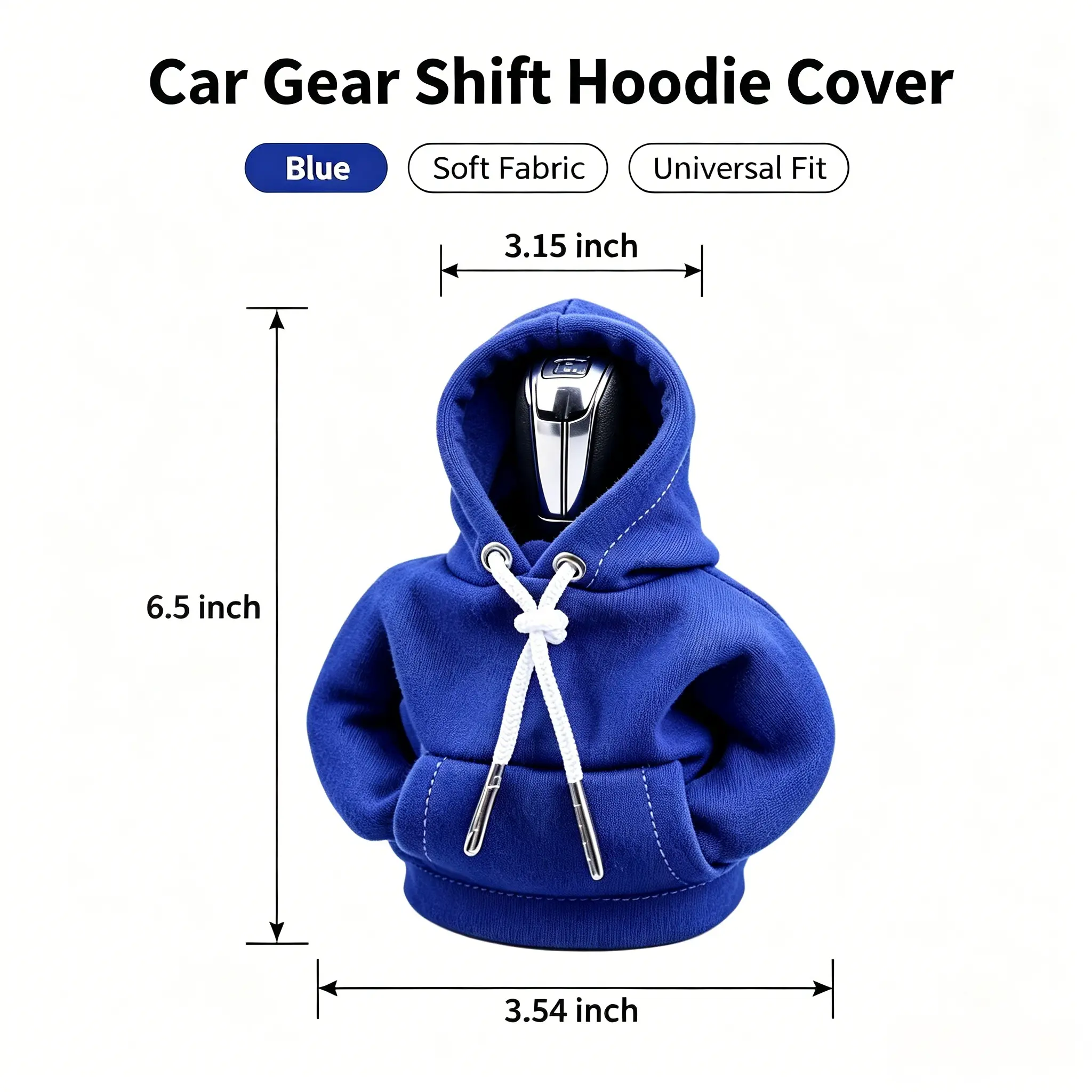 Cute Car Gear Shift Hoodie Cover, Universal Soft Fabric Shift Knob Cover for Auto Interior Decoration, Mini Hoodie Gear Shifter Accessory, Blue or Red