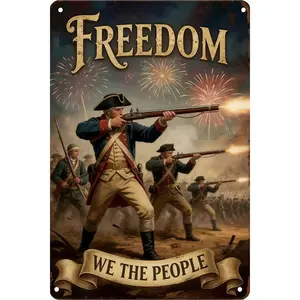 Retro Metal Wall Plaque 2D planar decoration 250 Years of Freedom Commemorative Sign Ideal for Home Bar Cafe