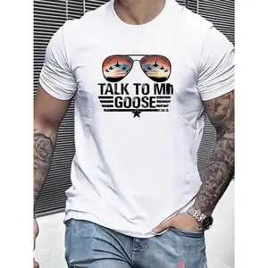 Talk To Me Goose Shirt, Top Gun Aviator Sunglasses Graphic Tee, Pilot Military T-Shirt, Top Gun Fan Gift