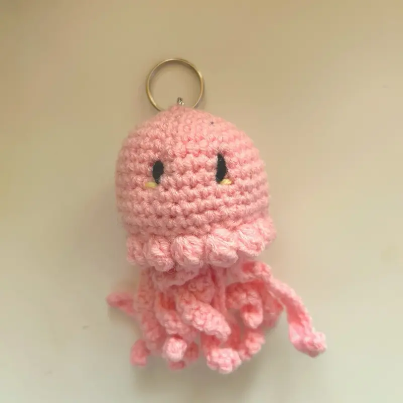 Jellyfish Stuffed Animal Keychain, Soft Keychain Accessories, Collectible Bag Charms for Entertainment Collectibles