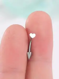 G23 Titanium Eyebrow Rings 16g Curved Barbell, Punk Style Piercing Jewelry, Heart Vertical Labret Lip Jewelry, Daith Rook Earrings, Nose Piercing Jewelry
