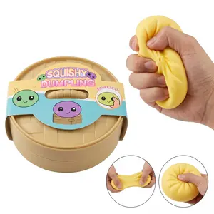 PopJoy Play Jumbo 10CM Ultra-Realistic Bao Bun Dumpling Squishy. High-Quality Silicone Smushers Fidget Toy for Anxiety Relief. Spill-Proof, Easy to Clean Desk Companion in Surprise Color (Summervibes)., Stress Relieving Accessory, Dumpling Squishies