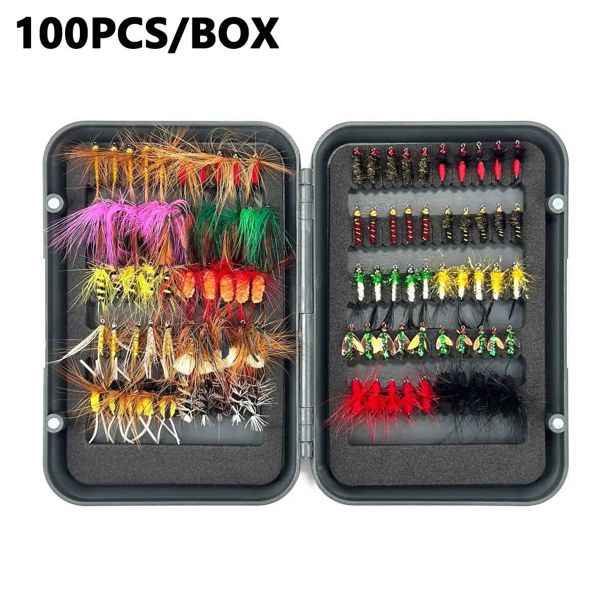 100pcs Fly Fishing Lure Kit, Dry/wet Nymph Streamer Set, Trout Bass Fishing Flies, High-Quality Artificial Insect Baits, Fishing Supplies, Fishing Tackle - TikTok Shop 100pcs Fly Fishing Lure Kit, Dry/wet Nymph Streamer Set, Trout Bass Fishing Flies, High-Quality Artificial Insect Baits, Fishing Supplies, Fishing Tackle - TikTok Shop