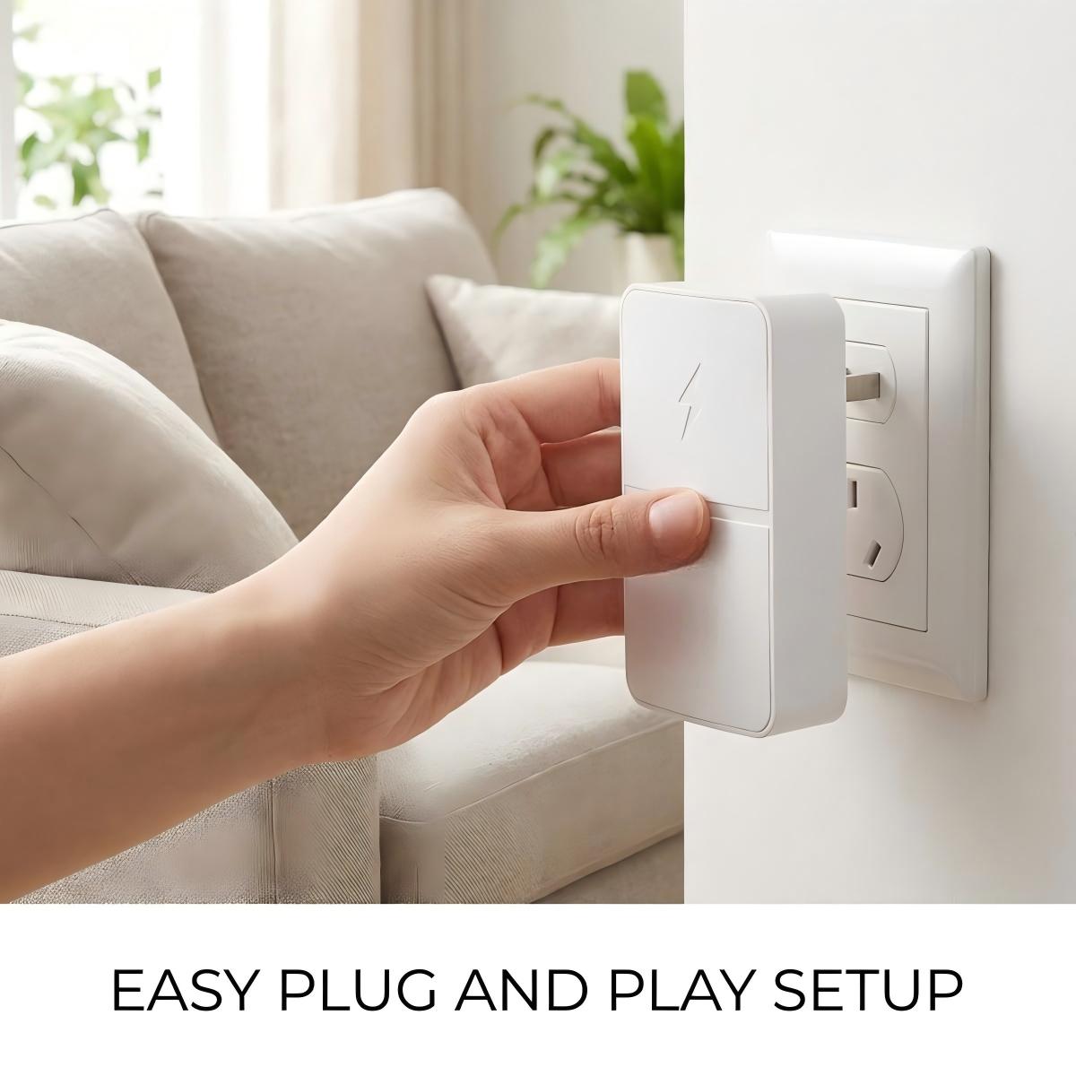 Plug-In Power Box with US Plug 2026 Updated Design, Compatible with 90–250V Input Range