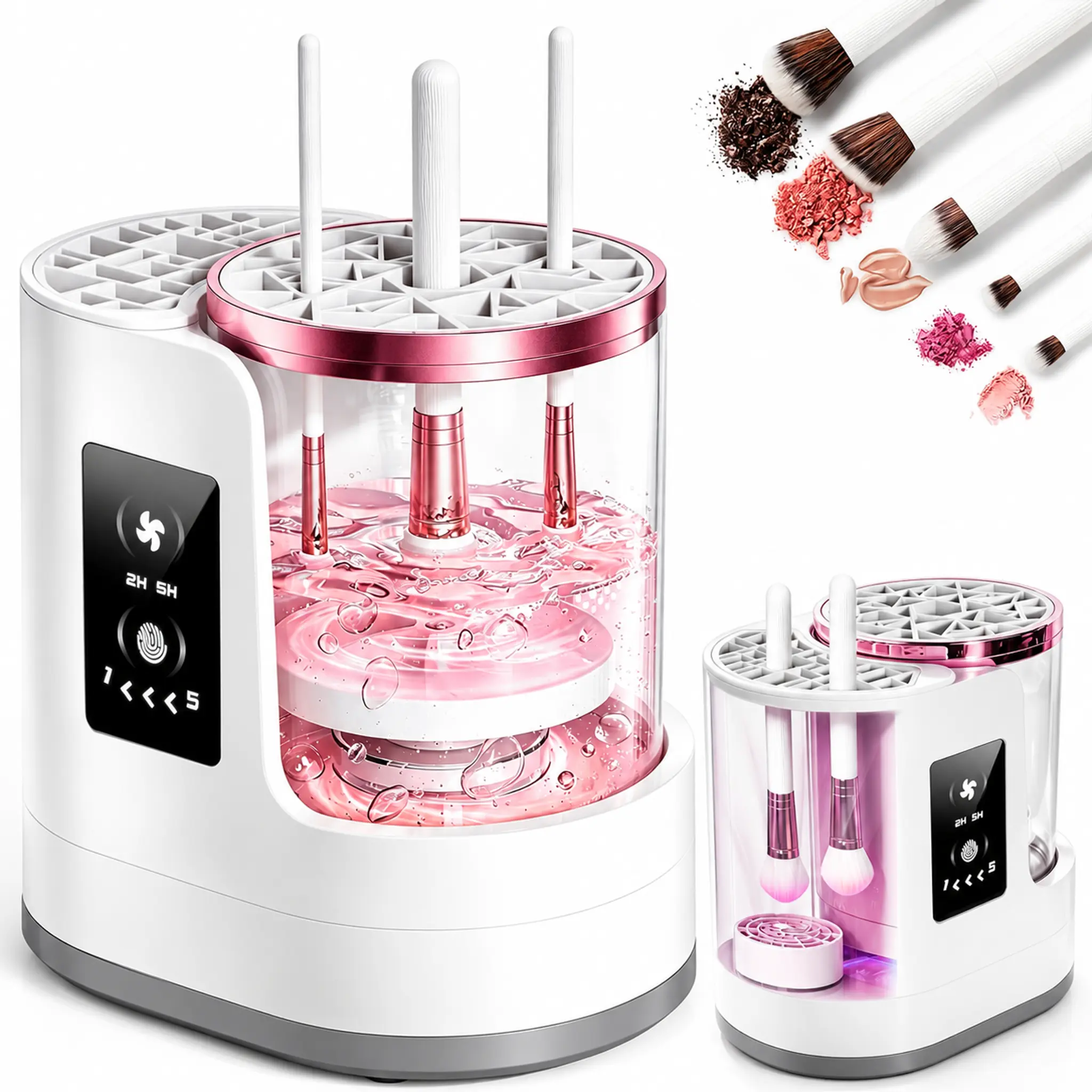 3-in-1 Electric Makeup Brush Cleaner & Dryer, USB-Powered Automatic Cosmetic Brush Washing Machine, Compact Beauty Tool for Cleaning Makeup Brushes and Sponges, Gift for Women