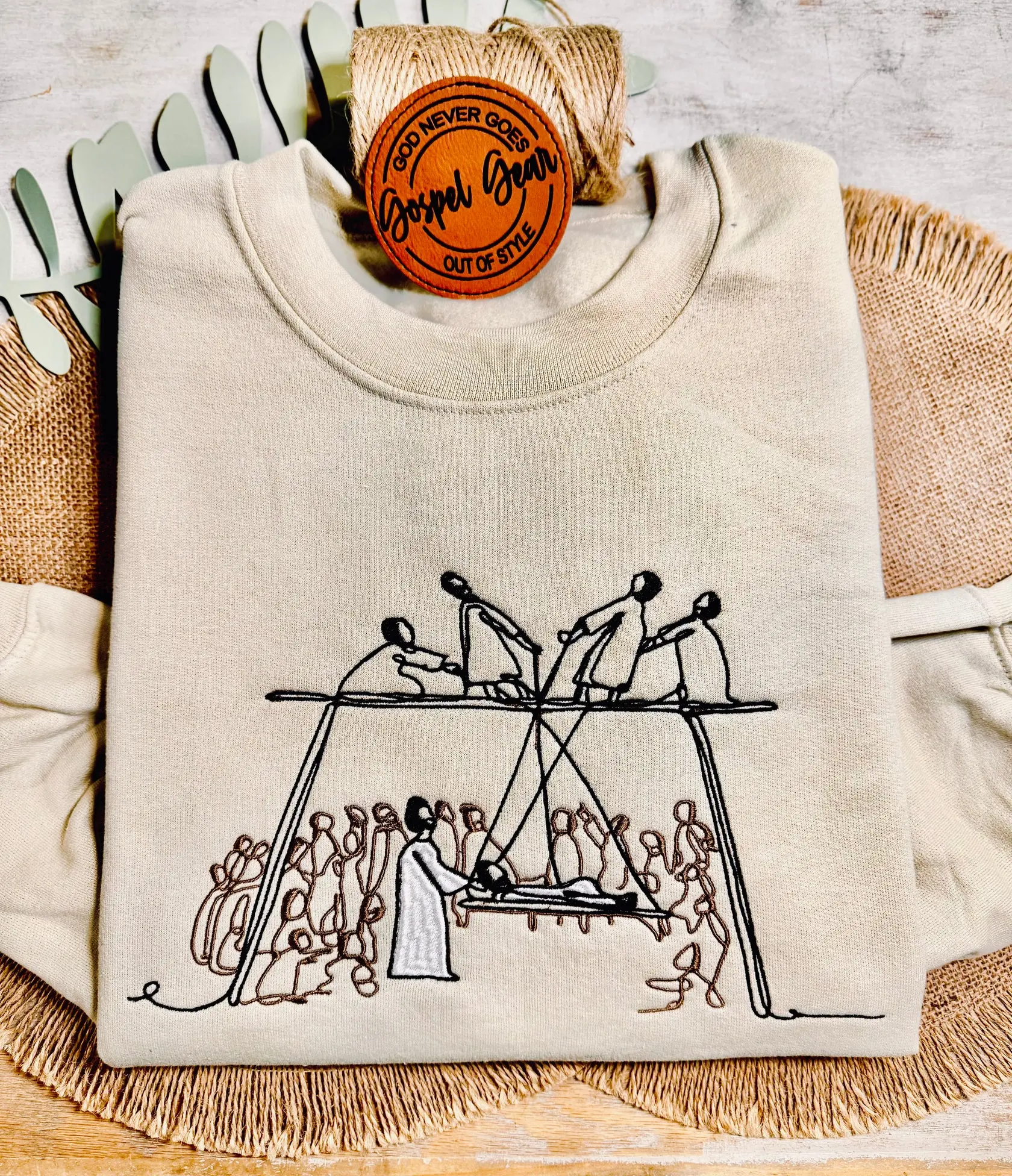 Jesus Heals The Paralyzed Embroidered Shirt