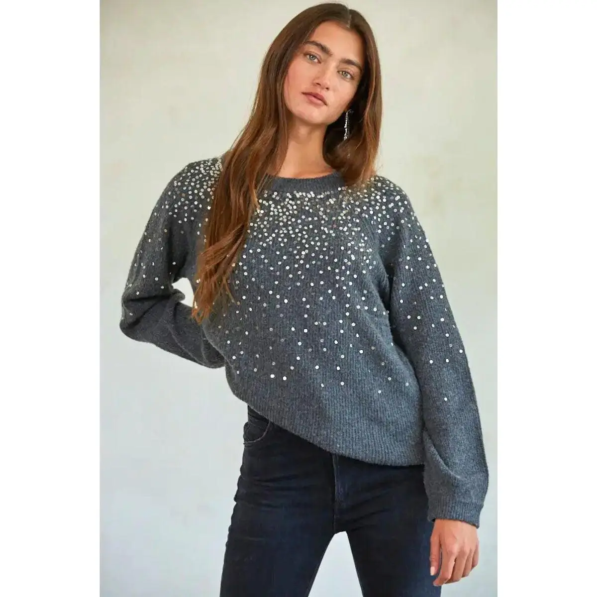 Knit Sequin Sweater